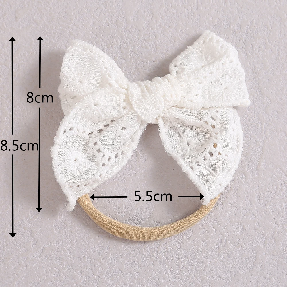 Headband for Baby Girls White Soft Lace Hair Bows Elastic Soft Seamless Hairband Newborn Kids Headwear Baby Hair Accessories