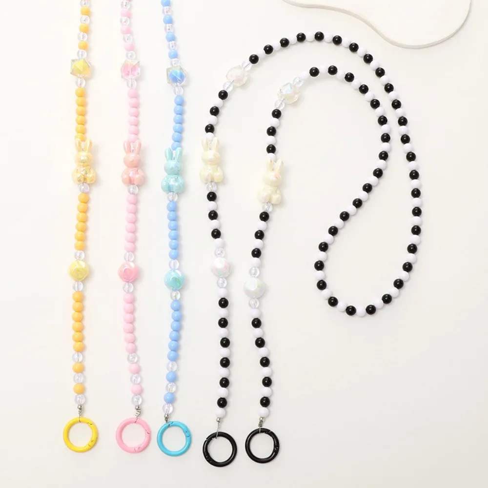 

Flower Beads Crossbody Phone Strap Rabbit Bag Chain Mobile Phone Lanyard Antilost Hanging Rope Phone Neck Straps