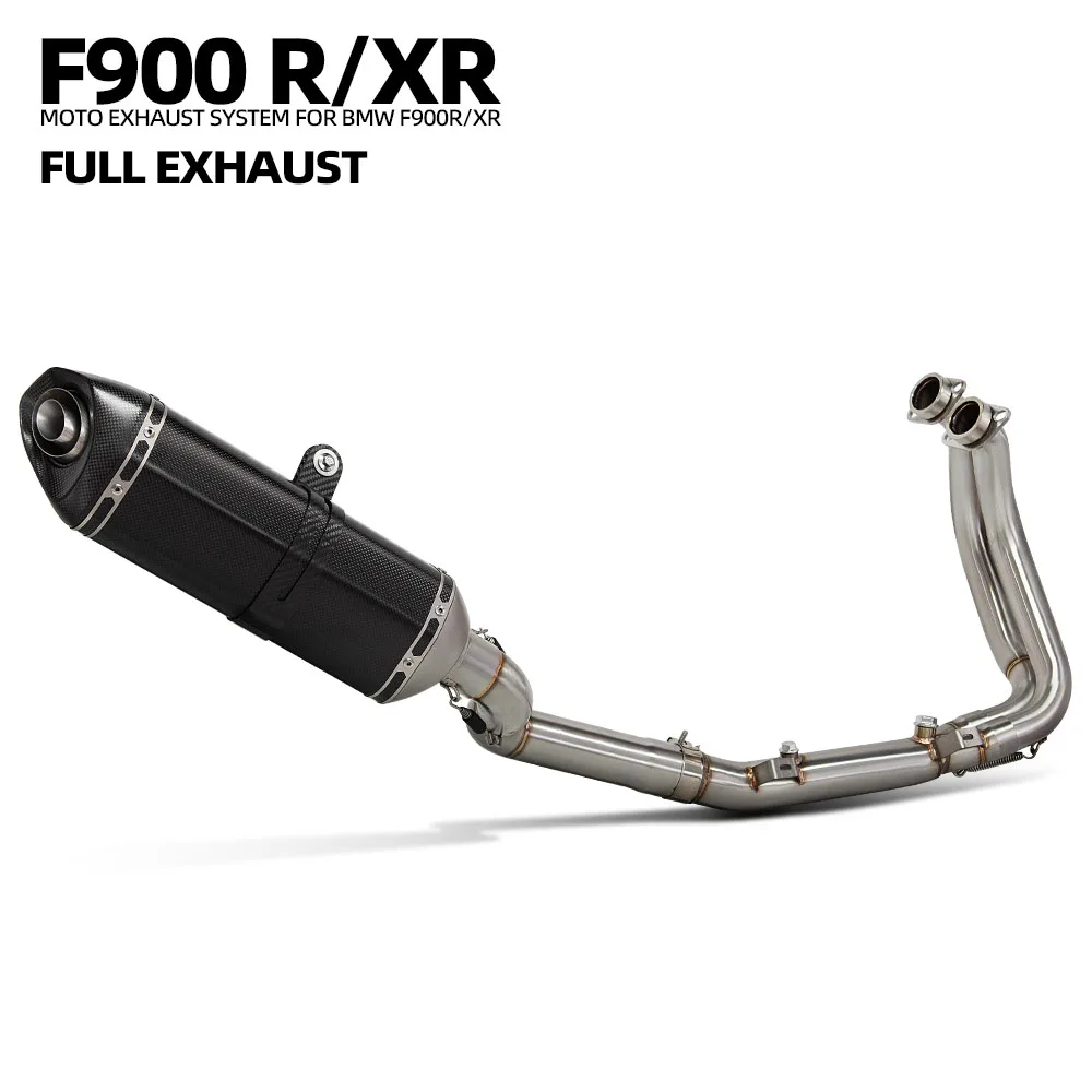 Motorcycle Full System Exhaust Modify For BMW F900 F900R F900XR 2020-2024 Escape Front Pipe Akra Carbon Muffler with DB Killer