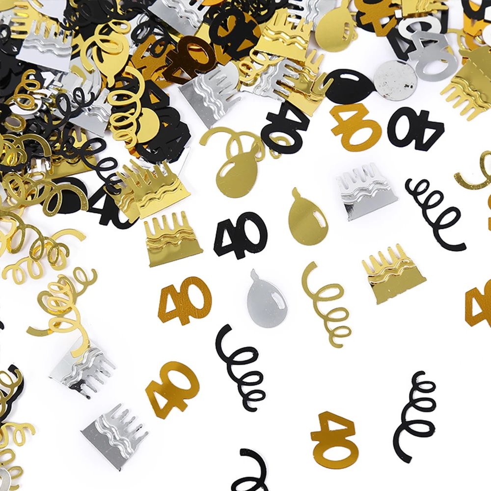 15 g/Beutel Zahlen-Konfetti-Dekorationen, 18/30/40/50/60, alles Gute zum Geburtstag, Party, Jahrestag, Tischplatte, Streuungsatmosphäre, Zubehör – Detail 6