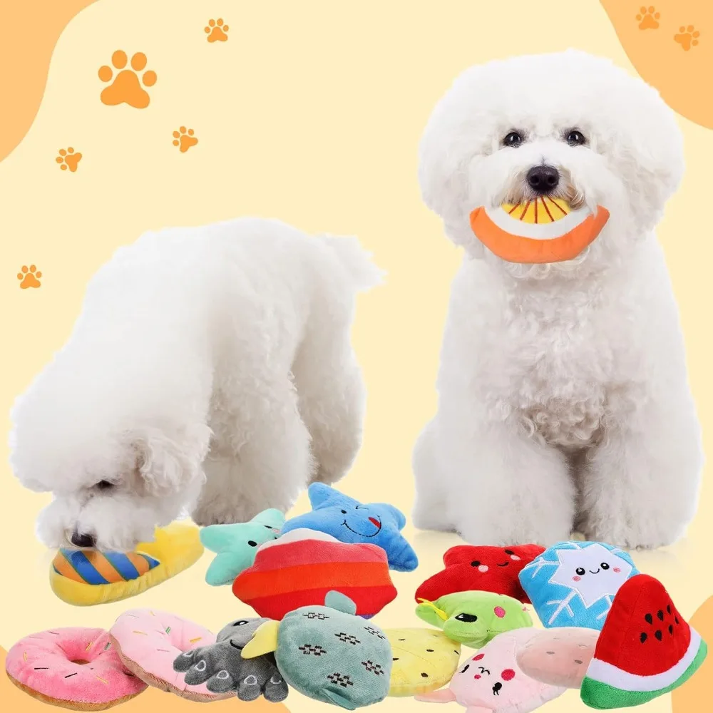 

Dog Squeaky Toy Bulk for Small Puppy Dogs, Stuffed Plush Chew Toys Small Medium Dogs Toys with Squeakers for Puppies Teething