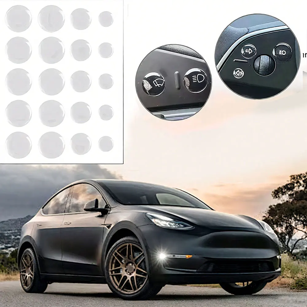 

Car Door Button Decals Steering Wheel Switch Stickers Console Protection Sticker for Tesla Model Y Juniper/Model 3 Highland/X/S