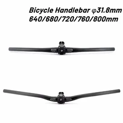 MTB Aluminum Bicycle Handlebar Flat or Rise Handlebar Mountain Bike 31.8*640/680/720/740/760/800mm Steering Wheel Bicycle