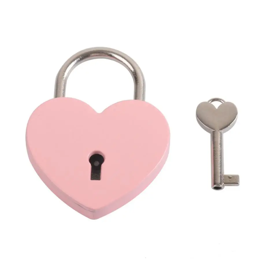 Alloy Heart Shape Keys Padlock 46*59mm Mini Archaize Concentric Locks Vintage Old Antique Door Locks With Keys ni172