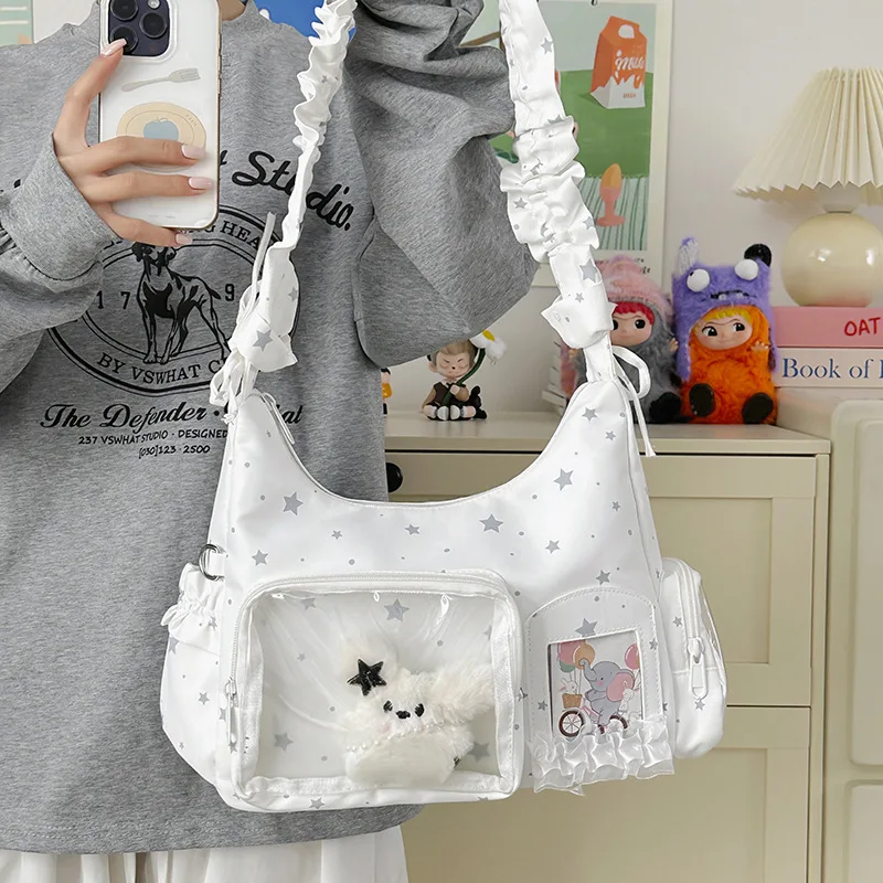 

Korean Style Anime Simple Crossbody Bag Transparent Fashionable and Versatile Shoulder Purse for Fans New Small Casual Cute Bag