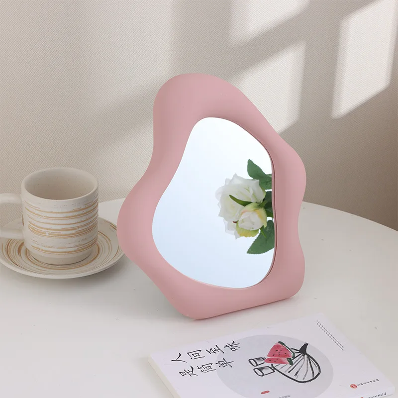 Desktop Vanity Mirror Large Portable Princess Aesthetic with Stand for Home Dorm Decor Instagram Trendy Style Gift