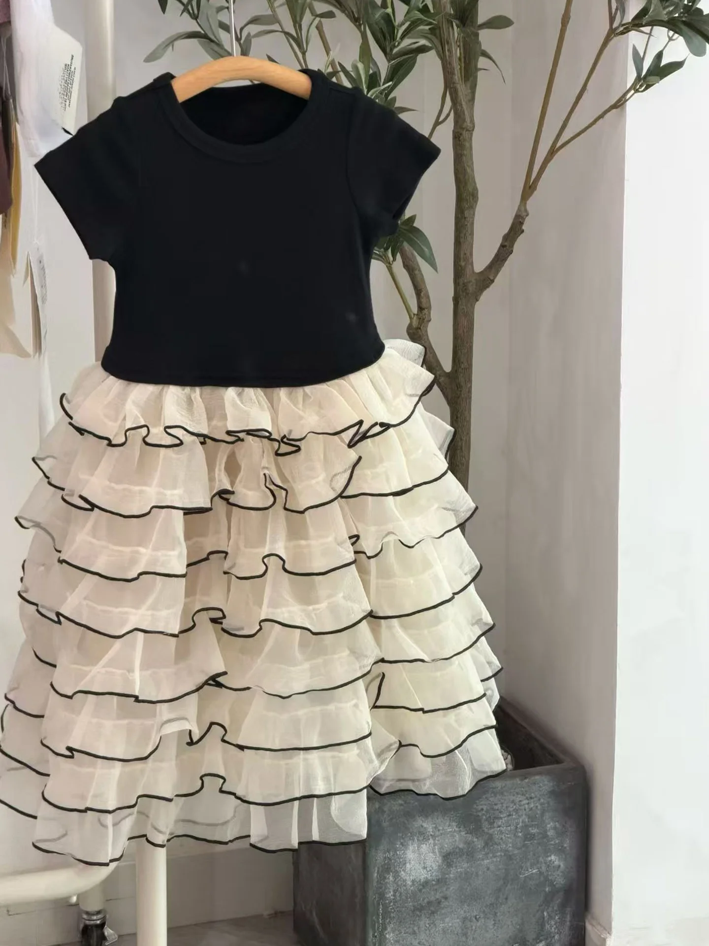 

Princess Style Girls Dress Children's Skirt Summer Fashionable Full Skirt Mid-Large Children's Thin Material Casual Style