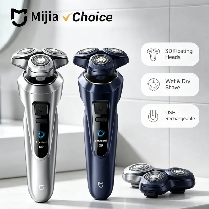 MIJIA Electric Shaver Pro 360° Floating Head Dual Ring Lock Smart Color Display IPX8 Waterproof USB-C Rechargeable Beard Razor