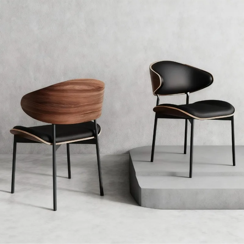 

Офисные акцентные барные стулья, черные кожаные минималистичные удобные барные стулья со спинкой из дерева Sillas Para Comedor, модная мебель