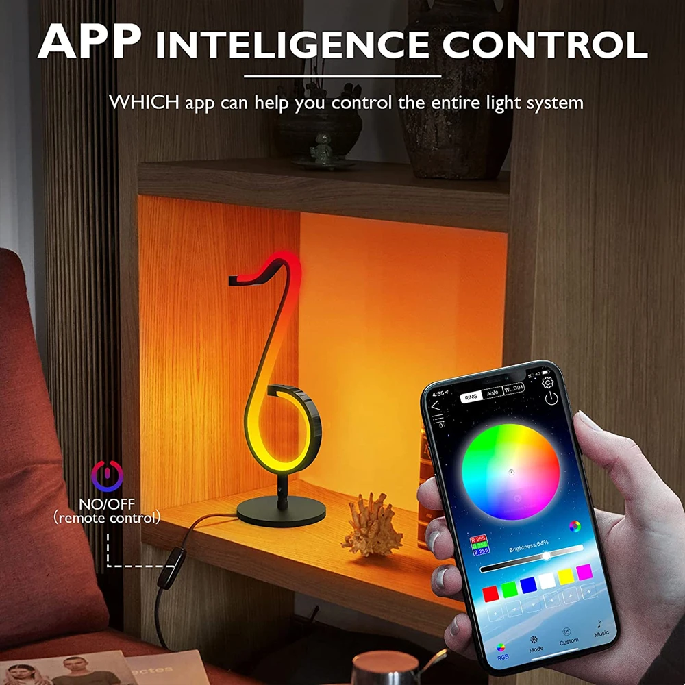 Lampada da notte a LED APP Console applique da parete a 180 ° RGB rotante sala da gioco camera da letto festa Tiktok trasmissione Live atmosfera luce