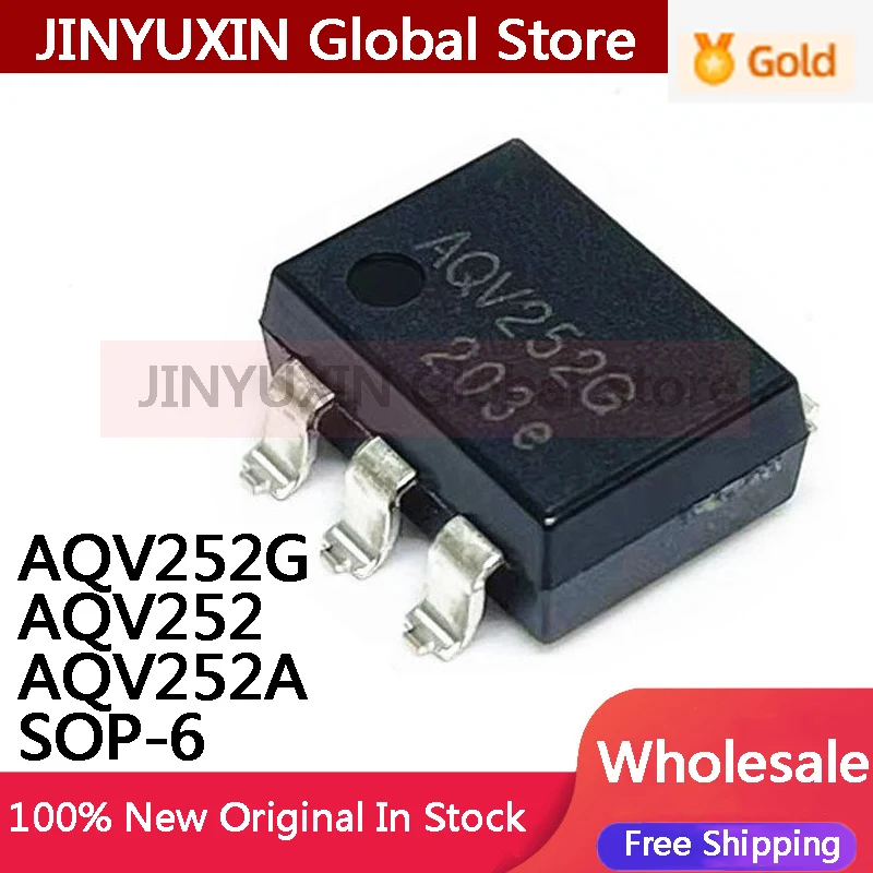 5Pcs AQV252G AQV252 AQV252A SOP-6 high current load relay optocoupler IC in Stock Wholesale