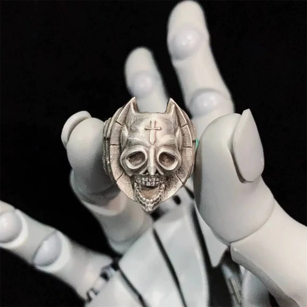 Anime JOJO Diamond is Unbreakable Killer Queen Cosplay Ring Opening Adjustable Skeleton Rings Gothic Jewelry Halloween Accessory view 2