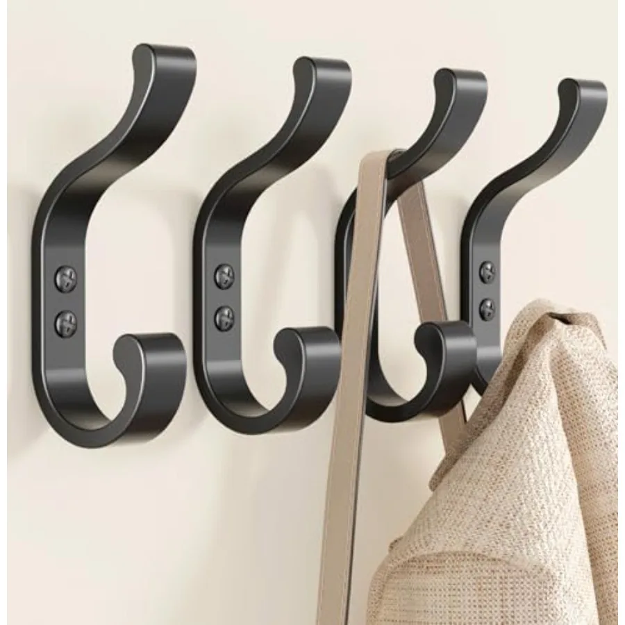 

Coat Hooks Wall Mount for Hanging, Heavy Duty Backpack Hooks for Wall, Hold up to 30 lbs, Large Hanger Hooks for Towels, Purses