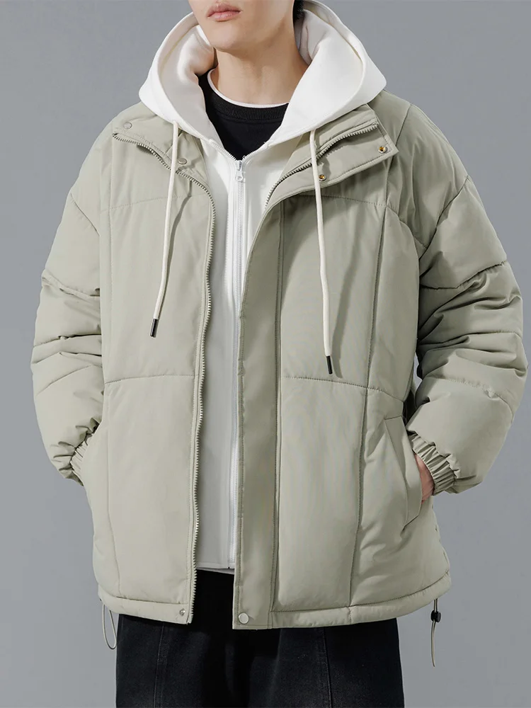 

Men's Thiened Winter Jaet Hooded Cotton Padded Coat Warm Casual Outerwear for Students And Couples Youth Faion Sle