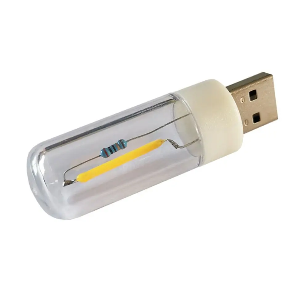 Portátil Mini LED Camping Lamp, Filamento USB, 5V Night Light, Iluminação Criativa Simples, Lâmpada USB, Carregamento Treasure Notebook