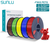 SUNLU PETG 3D Printer Filament 5KG Neatly Wound Good Toughness 1.75mm 3D Filament with Reusable Spool for Most FDM Printer