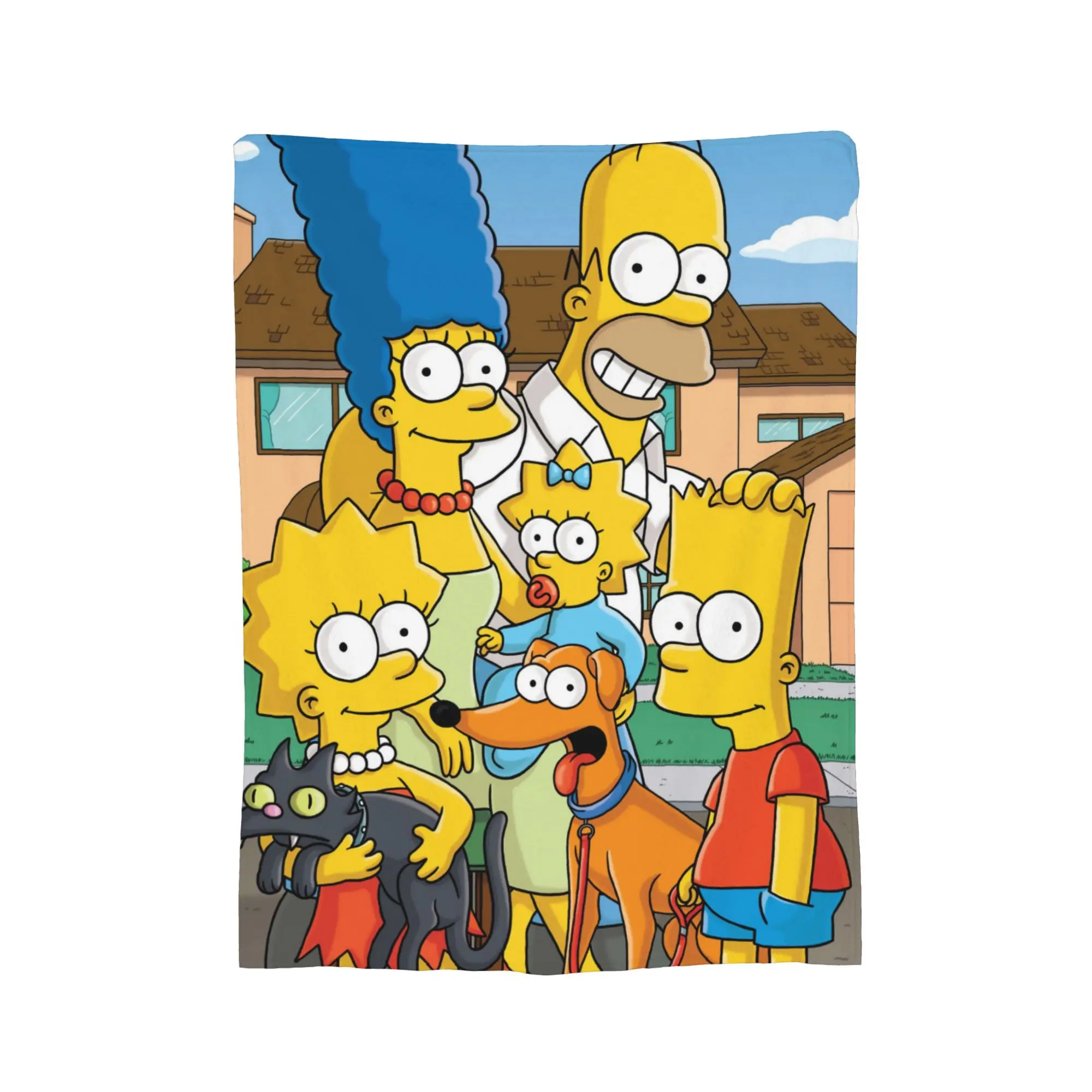 S-Simpson Blanket Coral Fleece Plush Printed  Breathable Lightweight Throw Blanket for Bedding Office Bedspread