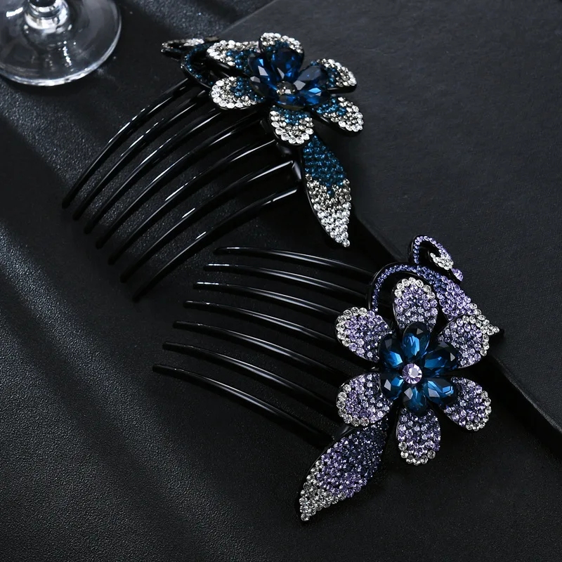 The new han edition hair accessories Korean dish hair hairpin elegant mother pan head comb adult acetate sheet diamond hair comb