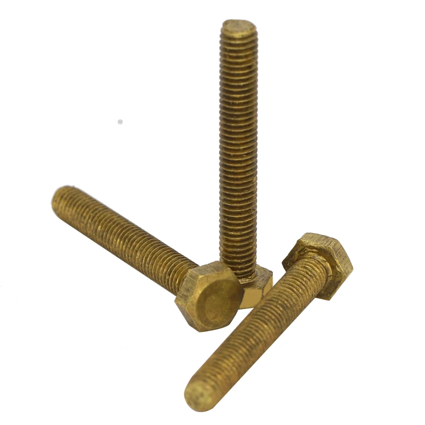 M8 M10 M12 M8/10/12*16/20/25/30/35/40/45/50/55/60/70/80/90/100 DIN933 Metric Thread Bolt Brass External Hex Hexagon Head Screw