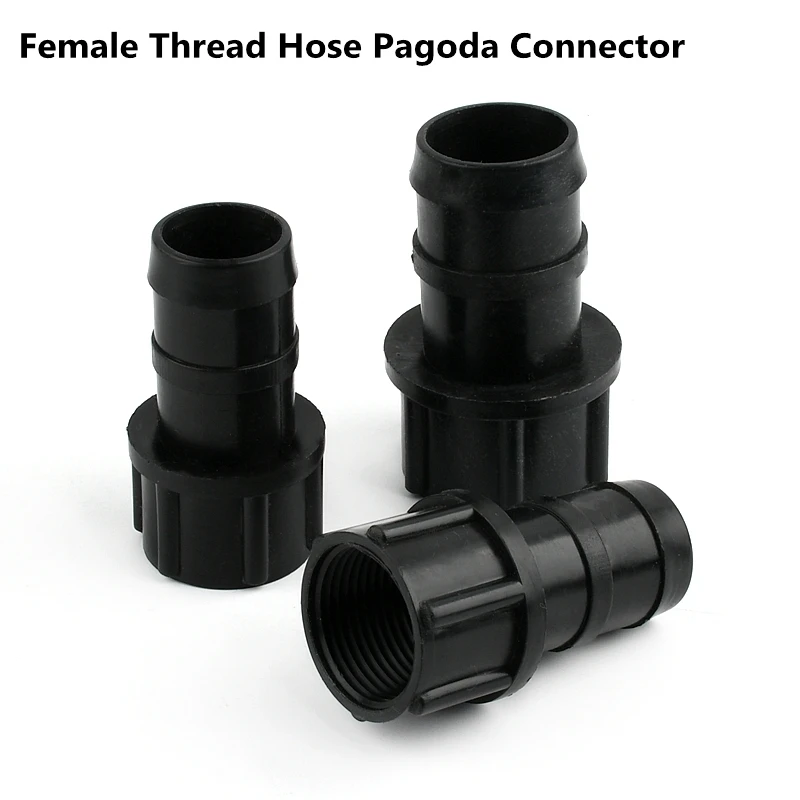 

2~5Pcs 1"-3" Female Thread To 31-88mm Black PE Pagoda Hose Quick Connector Aquarium Garden Irrigation Water Pump Outlet Fittings