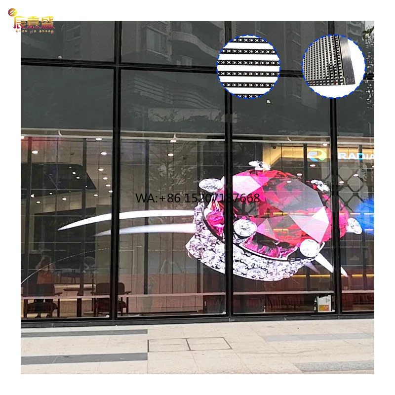 3D High Transparency Indoor LED Video Wall P3.91 Store Glass Advertising Display for Shopping Malls with SDK Function