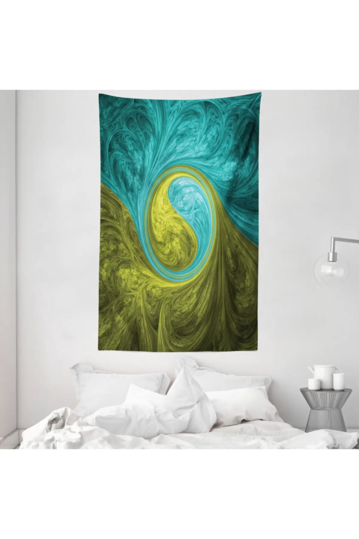DOLBOVI sea and ocean microfiber wall carpet green blue religious Girdap