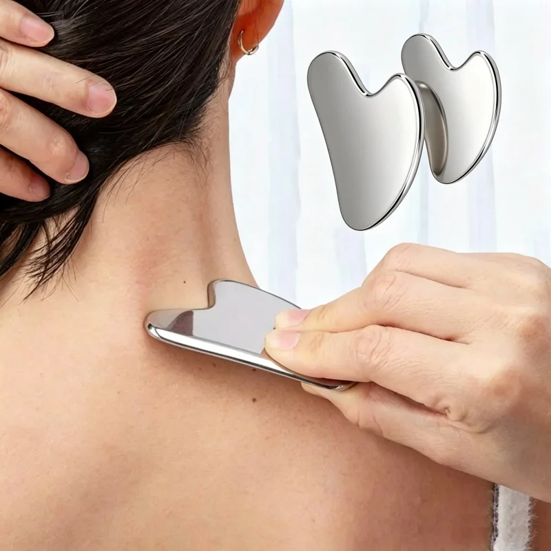 Stainless Steel Gua Sha Board Summer Cooling Massage meridians Tool and Dark Circles Improvement Professional Neck The massager