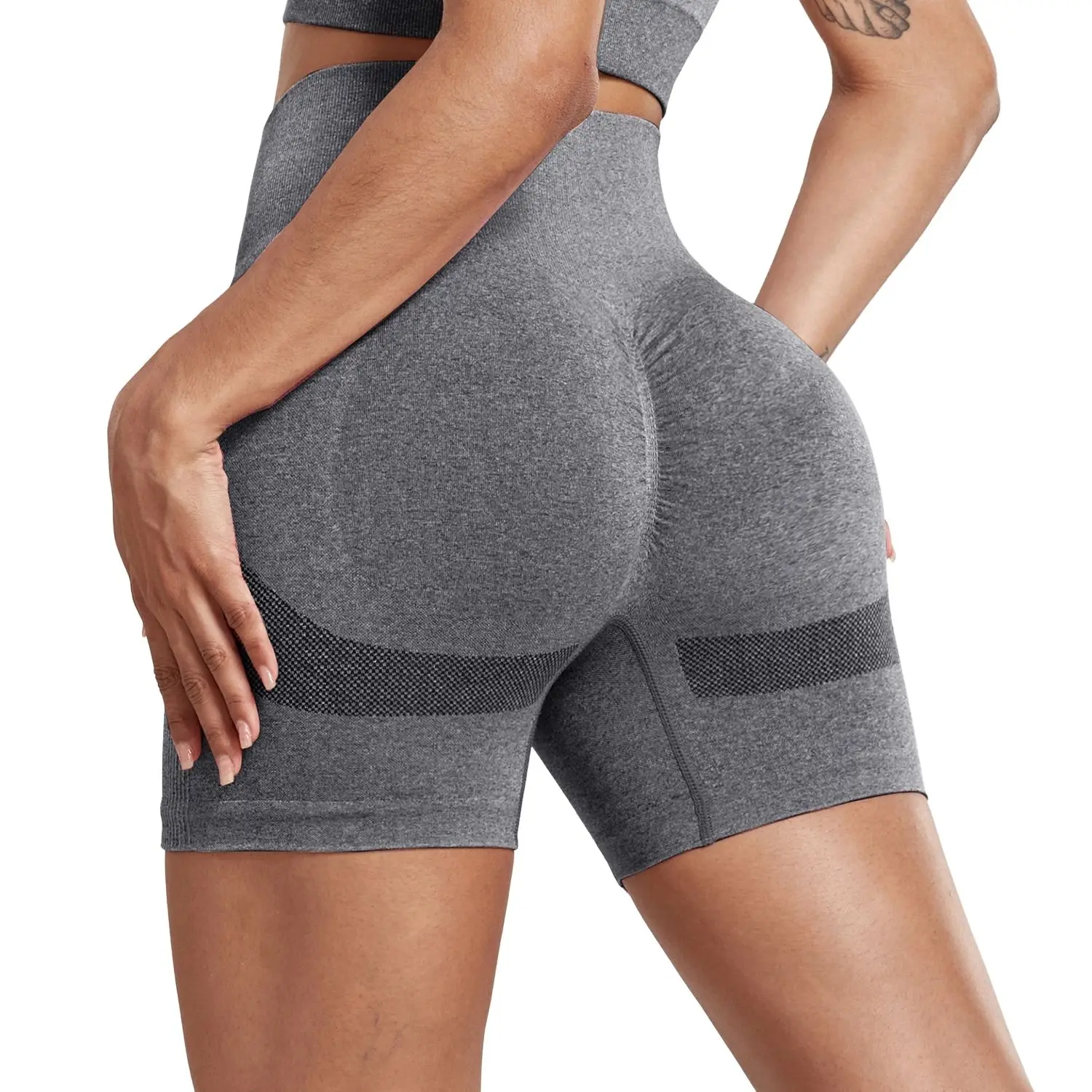 Pantaloncini da Yoga per il sollevamento del culo da donna CHRLEISURE sport senza cuciture Leggings da allenamento Fitness a vita alta da corsa