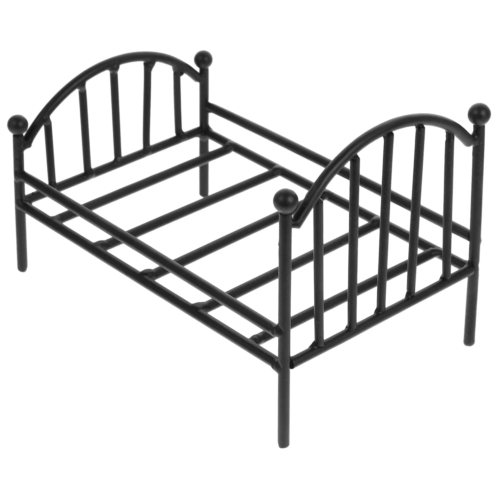 

Mini Metal Bed Frame Mini House Furniture Tiny Bedroom Accessories Iron Art Bed Frame Perfect for Miniature House Decoration