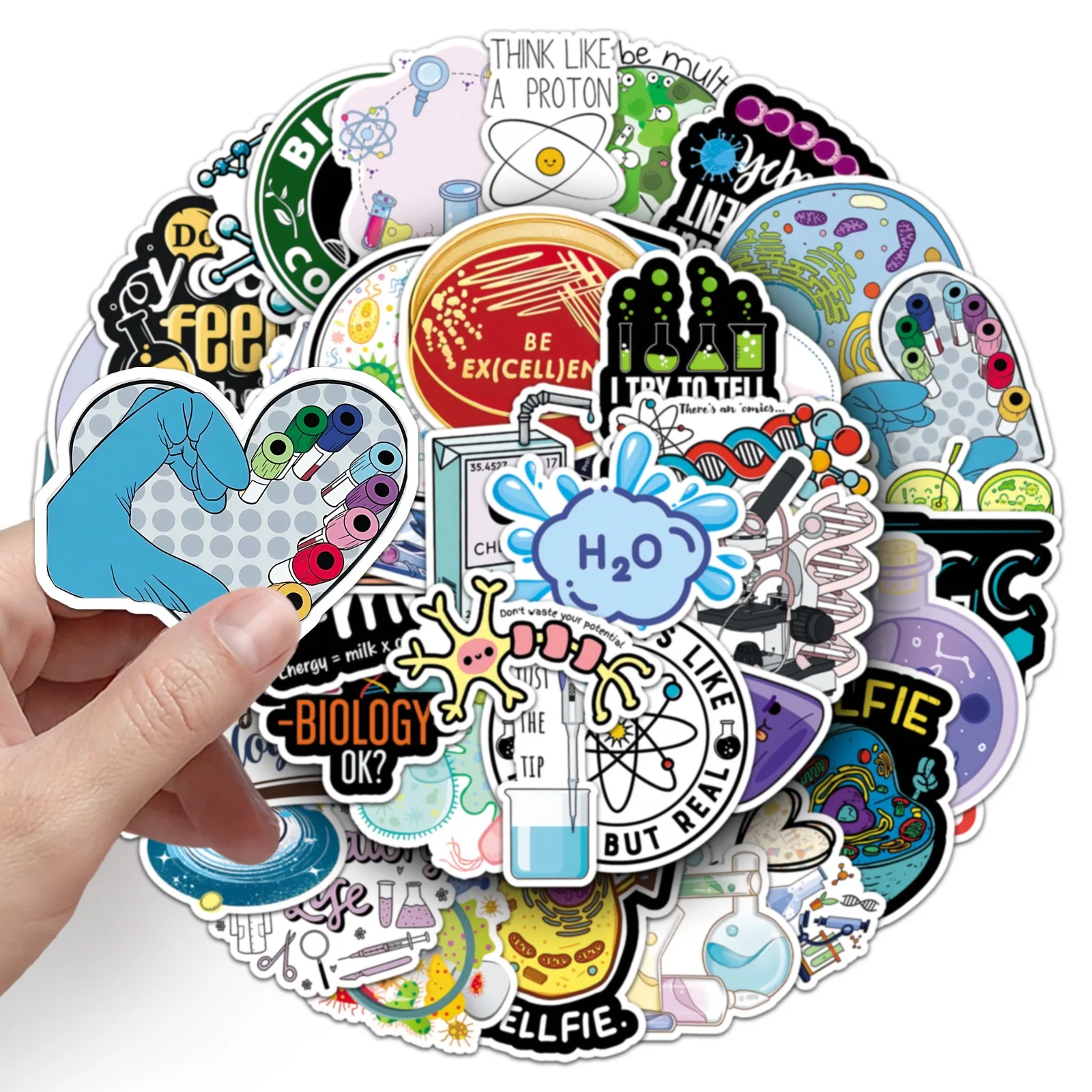 50PCS Chemistry Laboratory Science Graffiti Stickers Waterproof Guitar Notebook Laptop Pad Phone Water Cup Suitcase Skateboard