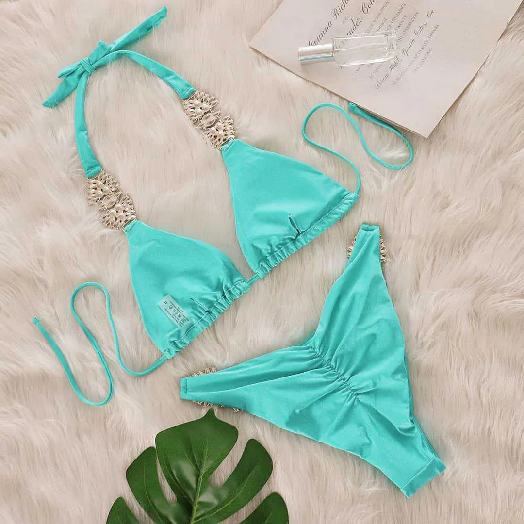 Sexy Bikini mit Diamant-Strasssteinen, Damen-Badeanzug, zweiteiliges Bikini-Set, Scrunch-Butt-Badeanzug, Badebekleidung, Schwimmanzug V6776 – Detail 9
