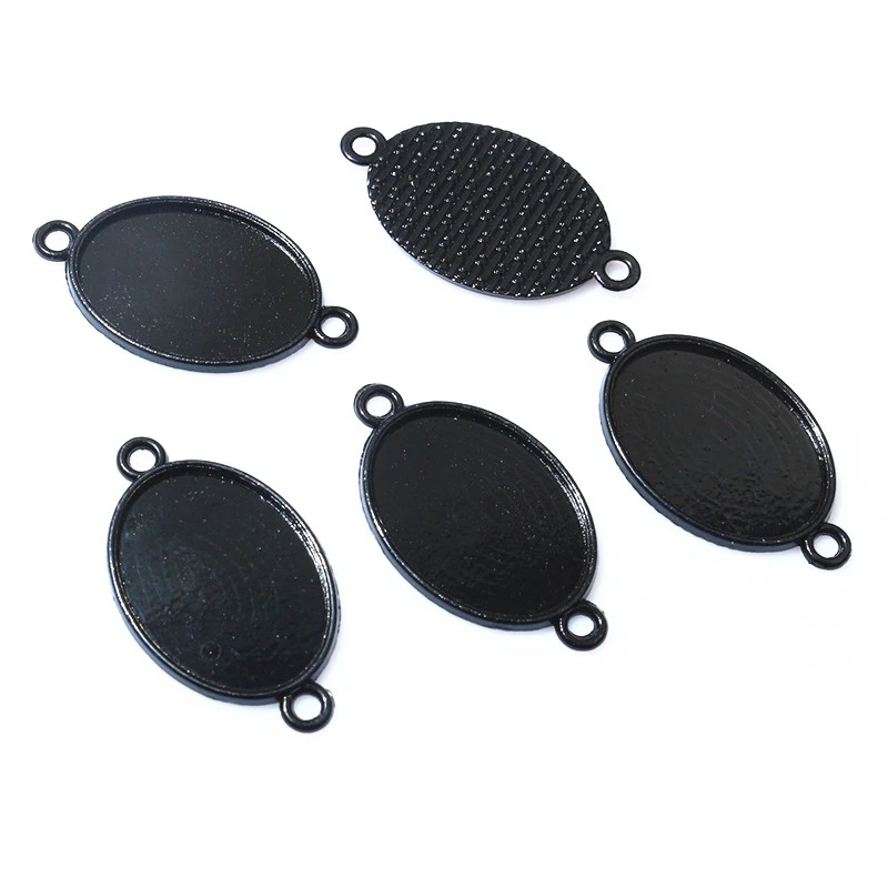 10 sztuk 18x25mm wewnętrzny rozmiar 3 kolory Plated klasyczny styl podstawa z kameą i kaboszonem ustawienie Charms naszyjnik ustalenia — zdjęcie 5