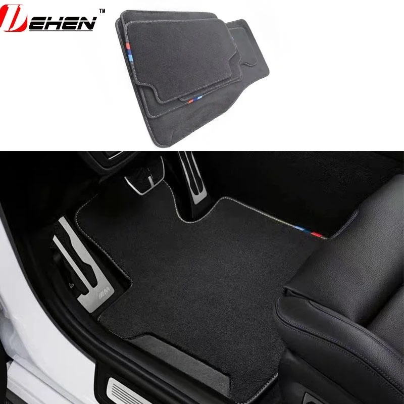 RHD صالح لسيارات BMW X1X2 X3 X4 X5 X6 X7 X3M X4M X5M F49 F25 F26 F15/16 G01/02/05/06 حصيرة القدم م أداء المسار النسيج المخملية خط