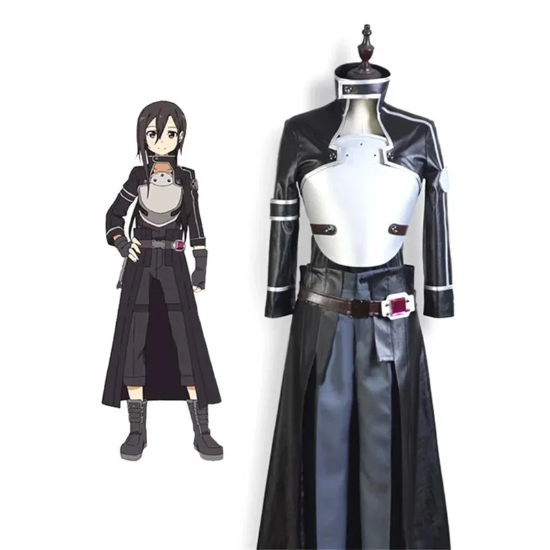 Sword Art Online 2 Kirito Kirigaya Kazuto GGO Kirito Cosplay Costume Unisex Halloween Costume Uniform Full Set for Adult coscos