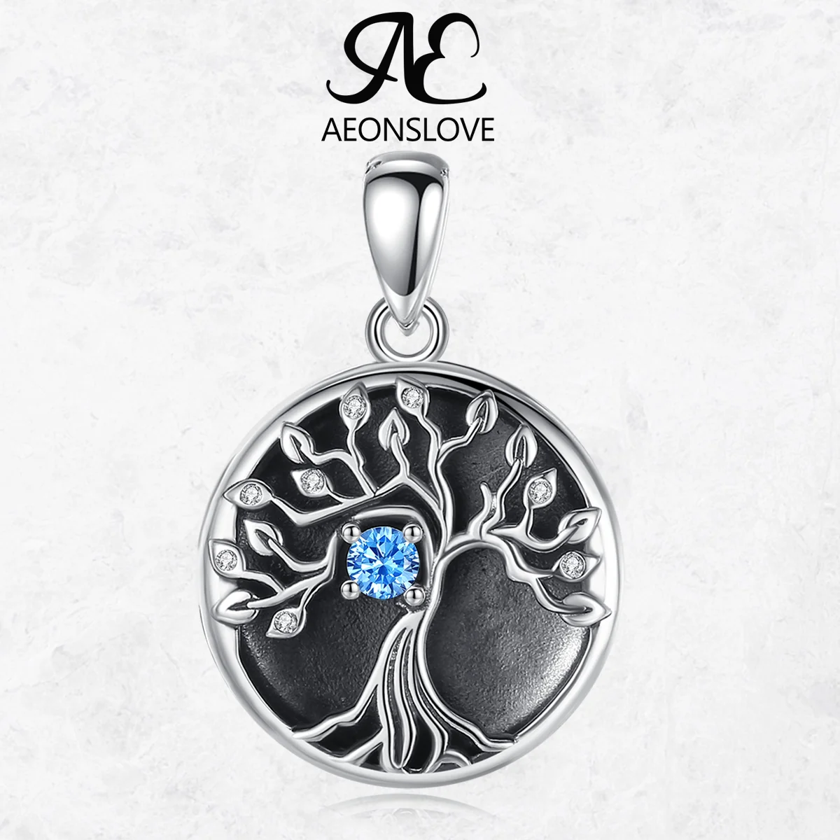 

AEONSLOVE стерлингового серебра 925 пробы Древо жизни фото медальон ожерелье персонализированный CZ семейное дерево кулон памятные подарки для женщин