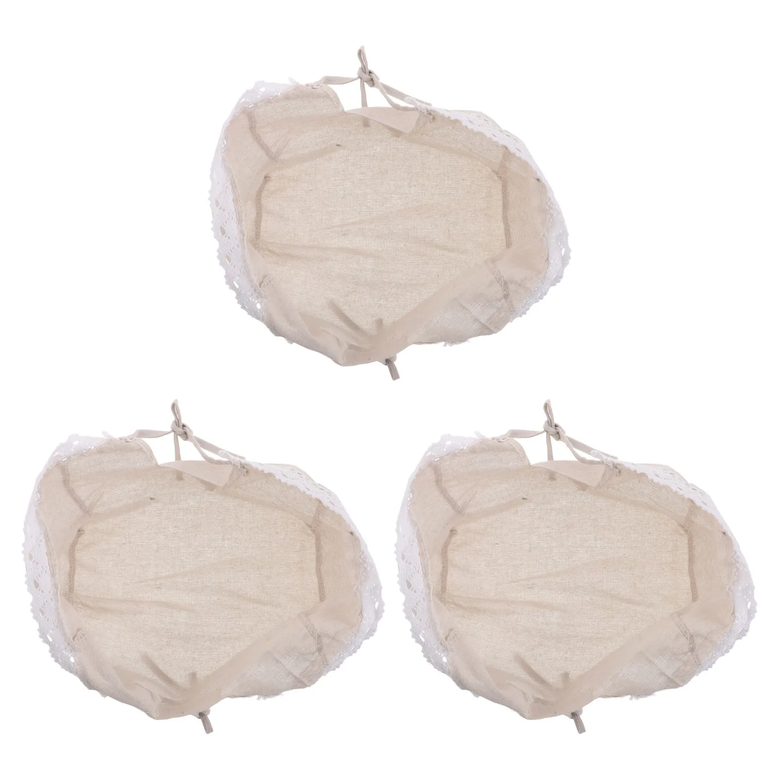 

3Pcs Wicker Basket Liner Cloth Set - Reusable Storage Basket Fabric Insert for Sourdough Proofing Harvest Garden Picnics