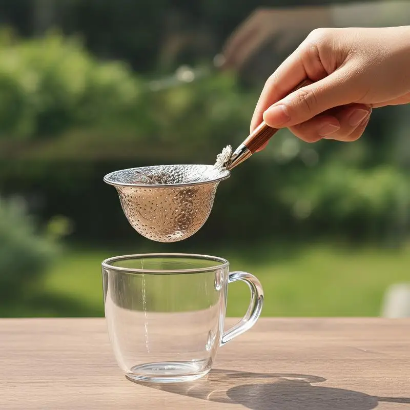 1Pcs Metal Mesh Tea Strainer Filter Sieve Teaware Lace Tea Drain Useful Tea Infusers Kitchen Accessories