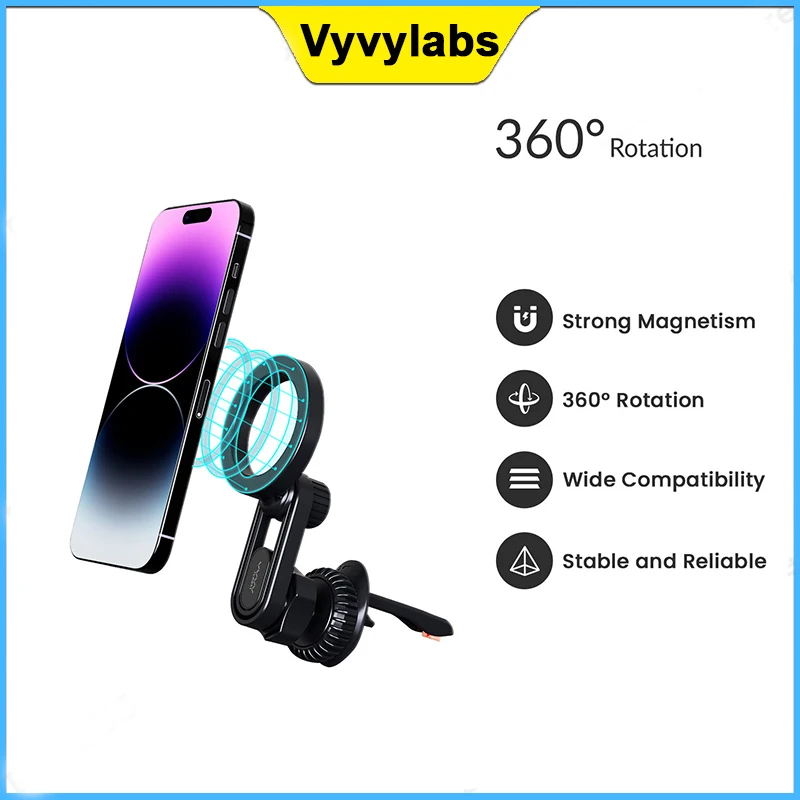 

Vyvylabs Universal Car Phone Metal Holder Magnetic Holder 360° Mobile Phone in car For iPhone Samsung Xiaomi OnePlus car holder