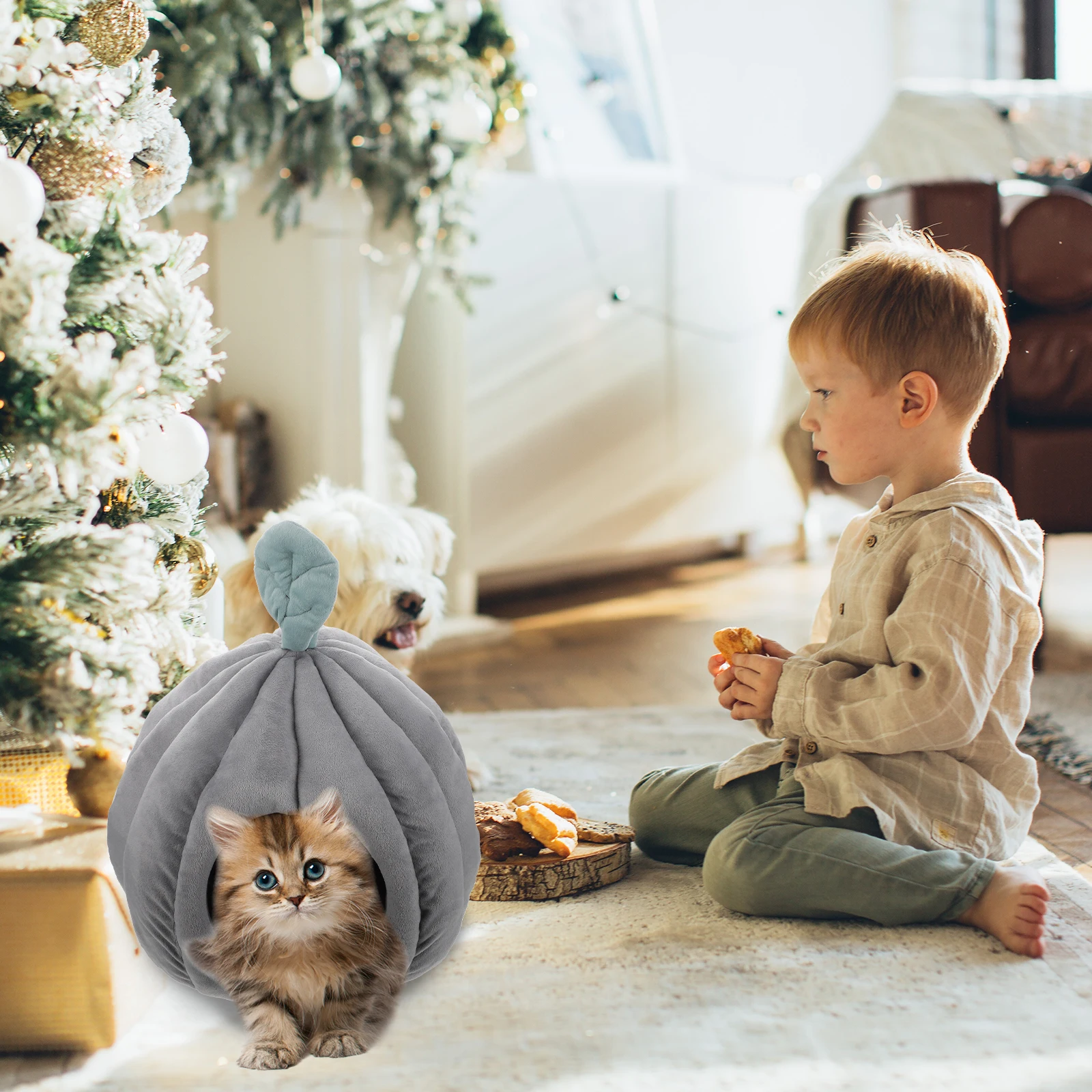 

House Warm Sleeping Nest Cute Cartoon Hut Small Dog Cat Shelter Winter Home Rest Play Kitten Bed Durability Wear Resistance