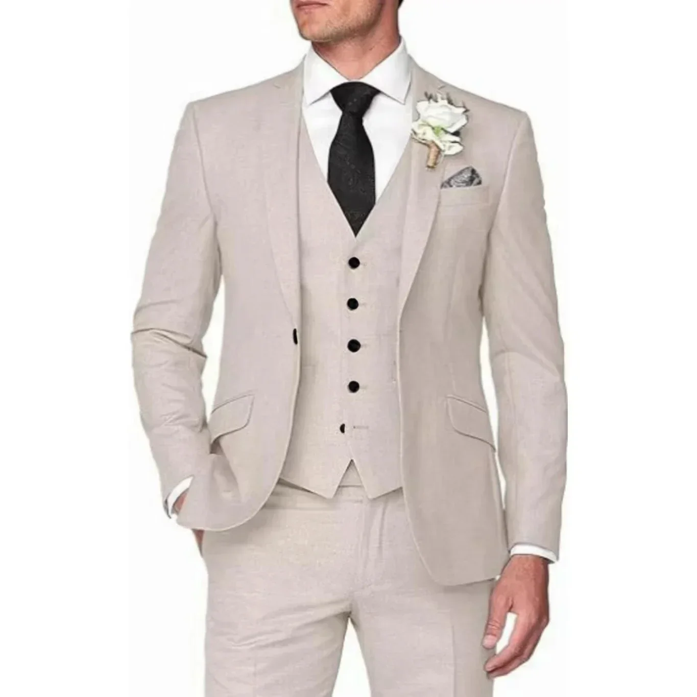 2024 Classic Men\'s Suit Men Costumes Colorful Tuxedo Blazer Vest And Pants 3 Pieces Single Button Costumes High Quality