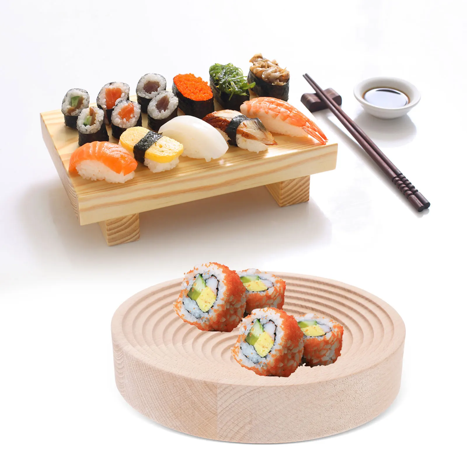 

Round Wooden Food Tray Natural Rustic Style Serving Plate for Fruit Cake Desserts Fruit Tray Breakfast Storage Plate