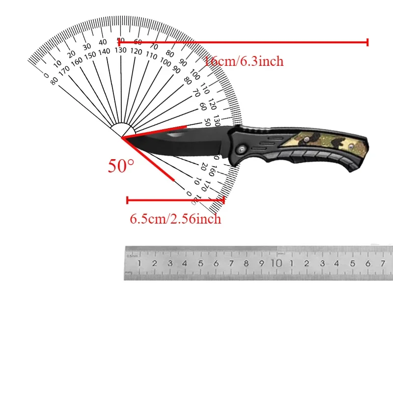 سكين جيب محمول قابل للطي مع مشبك خلفي فضي شفرة من الفولاذ المقاوم للصدأ للسفر والتخييم أداة القطع هدية العيد