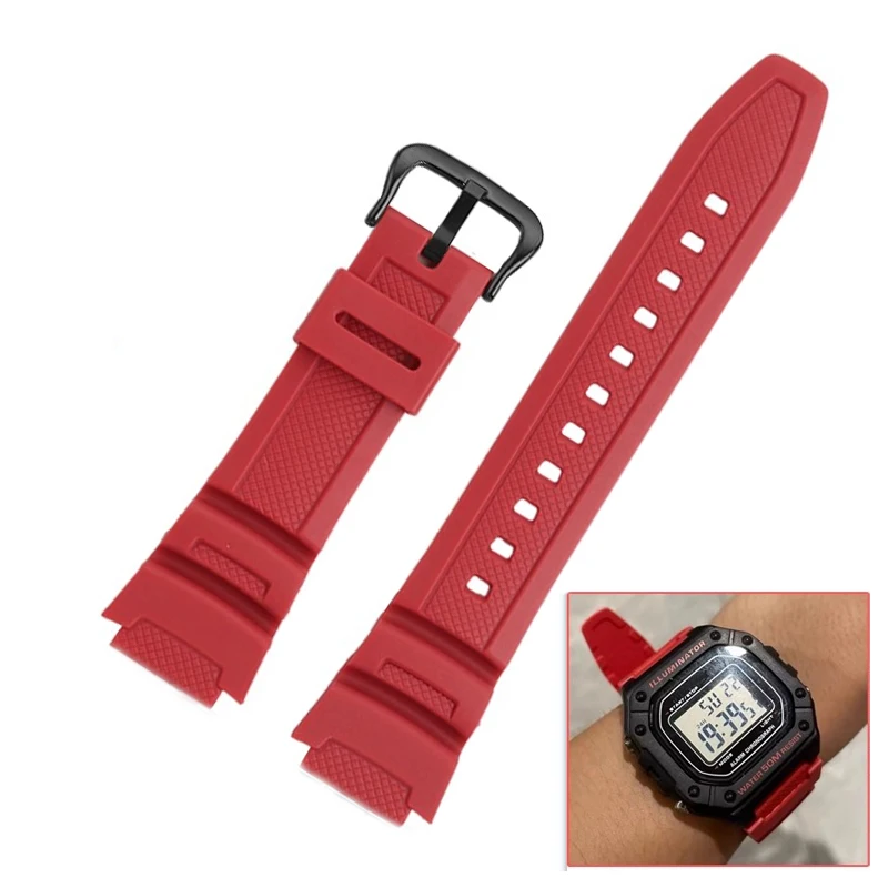 Silicone Strap Band For casio AQS810W SGW300H MRW200H AEQ110W AE1000W WS200H W800H W216H W-215 Rubber Sports Watch Bracelet 18mm