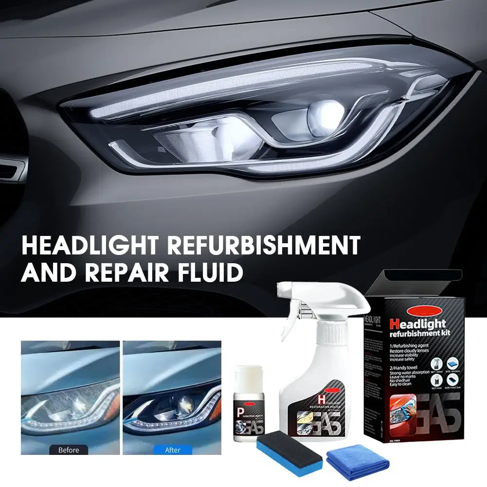 Car Headlight Restoration Polishing Kits With Sponge Cloth Headlamp Repair Kit Car Light Polisher Car Paint Care Refurbish Agent