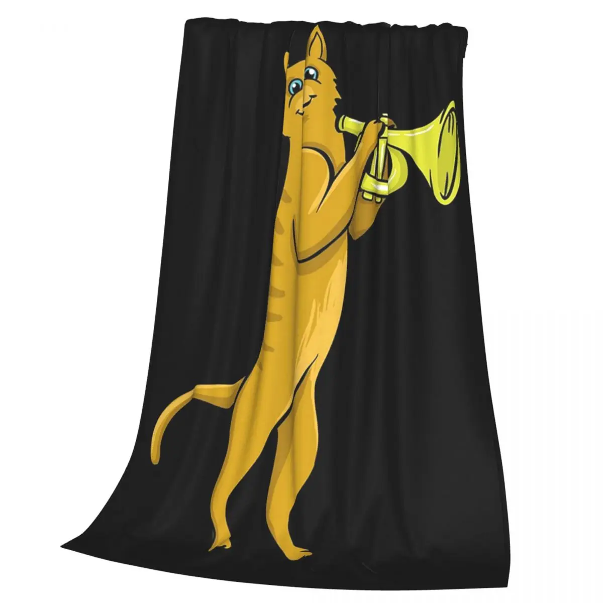 Trumpet Cat Blankets Soft Warm Flannel Throw Blanket Plush for Bed Living room Picnic Travel Home Sofa