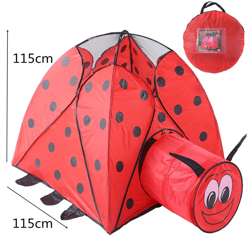 Opvouwbare Lieveheersbeestje Baby Tent Kinderen Speelgoed Huis Enorme Tent Voor Kinderen Indoor Play Yard Baby Boxen Draagbare Oceaan Stress Bal zwembad