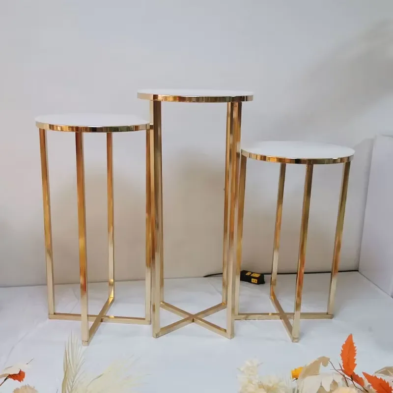 Gold Metal Wedding Centerpiece Christmas Graduation Event Party Flowers Cake Stand Tabletop Decoration