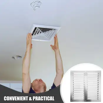 Nerezová ocelová lamelová ventilační mřížka, klimatizace, kryt odsávacího ventilátoru, nástěnný větrací otvor, vnitřní stropní zásuvka, počasí 8 nejlepší prodej kryt odsávacího ventilátoru - №3