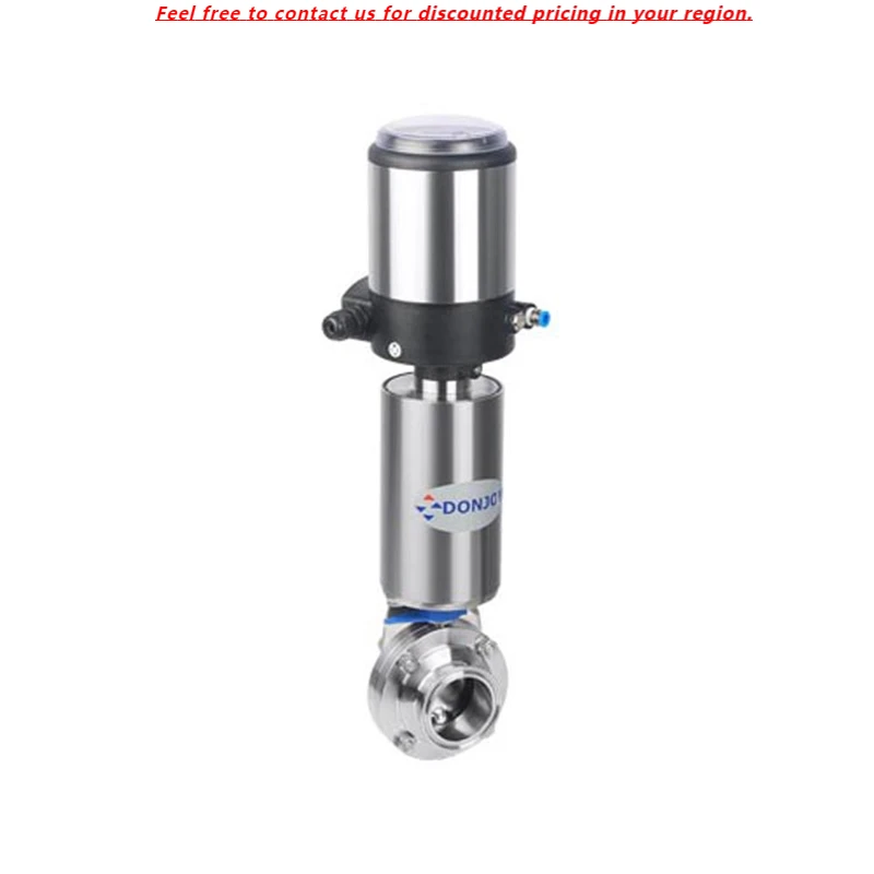 

DONJOY Factory Direct Sanitary Stainless Steel 304 316L Weld/ Clamp Pneumatic Butterfly Valve With Controller For Milk Water
