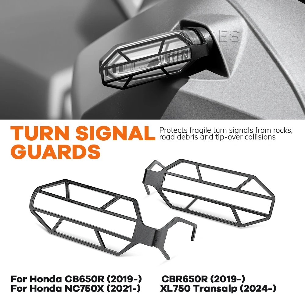 For Honda CB650R CBR650R 2019- NC750X 2021- XL750 Transalp 2024 Motorcycle Turn Signal Guards Light Guard Shield Cover Protector
